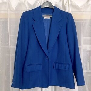 Vintage Pendleton One-Button Virgin Wool Blazer, Royal Blue, Women’s Size 8